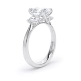 Goldsmiths Platinum 2.60cttw Oval Cut Lab Grown Diamond 3 Stone Engagement Ring - Ring Size N.5
