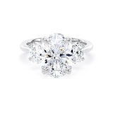 Goldsmiths Platinum 4.00cttw Oval Cut Lab Grown Diamond 3 Stone Engagement Ring - Ring Size O.5