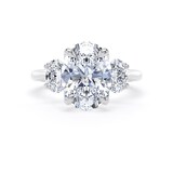Goldsmiths Platinum 4.00cttw Oval Cut Lab Grown Diamond 3 Stone Engagement Ring - Ring Size O.5