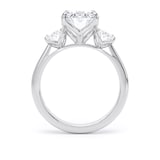 Goldsmiths Platinum 4.00cttw Oval Cut Lab Grown Diamond 3 Stone Engagement Ring - Ring Size O.5