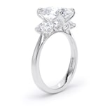 Goldsmiths Platinum 4.00cttw Oval Cut Lab Grown Diamond 3 Stone Engagement Ring - Ring Size O.5