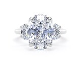 Goldsmiths Platinum 5.20cttw Oval Cut Lab Grown Diamond 3 Stone Engagement Ring - Ring Size U.5