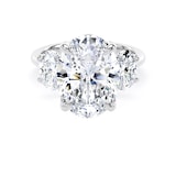 Goldsmiths Platinum 6.60cttw Oval Cut Lab Grown Diamond 3 Stone Engagement Ring - Ring Size I