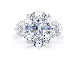 Goldsmiths Platinum 6.60cttw Oval Cut Lab Grown Diamond 3 Stone Engagement Ring - Ring Size I