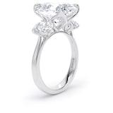 Goldsmiths Platinum 6.60cttw Oval Cut Lab Grown Diamond 3 Stone Engagement Ring - Ring Size I