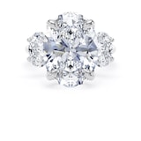 Goldsmiths Platinum 9.00cttw Oval Cut Lab Grown Diamond 3 Stone Engagement Ring - Ring Size O.5