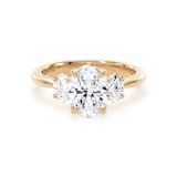Goldsmiths 18ct Yellow Gold 2.00cttw Oval Cut Lab Grown Diamond 3 Stone Engagement Ring - Ring Size L