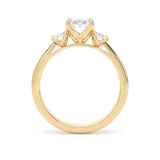 Goldsmiths 18ct Yellow Gold 2.00cttw Oval Cut Lab Grown Diamond 3 Stone Engagement Ring - Ring Size L