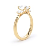 Goldsmiths 18ct Yellow Gold 2.00cttw Oval Cut Lab Grown Diamond 3 Stone Engagement Ring - Ring Size L