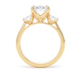 Goldsmiths 18ct Yellow Gold 4.00cttw Oval Cut Lab Grown Diamond 3 Stone Engagement Ring - Ring Size L.5