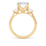 Goldsmiths 18ct Yellow Gold 5.20cttw Oval Cut Lab Grown Diamond 3 Stone Engagement Ring - Ring Size Z