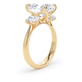 Goldsmiths 18ct Yellow Gold 5.20cttw Oval Cut Lab Grown Diamond 3 Stone Engagement Ring - Ring Size Z
