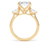 Goldsmiths 18ct Yellow Gold 6.60cttw Oval Cut Lab Grown Diamond 3 Stone Engagement Ring - Ring Size T