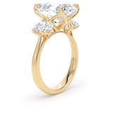 Goldsmiths 18ct Yellow Gold 6.60cttw Oval Cut Lab Grown Diamond 3 Stone Engagement Ring - Ring Size T