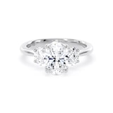 Goldsmiths 18ct White Gold 2.00cttw Oval Cut Lab Grown Diamond 3 Stone Engagement Ring - Ring Size O.5