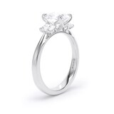 Goldsmiths 18ct White Gold 2.00cttw Oval Cut Lab Grown Diamond 3 Stone Engagement Ring - Ring Size O.5