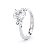 Goldsmiths 18ct White Gold 2.00cttw Oval Cut Lab Grown Diamond 3 Stone Engagement Ring - Ring Size O.5