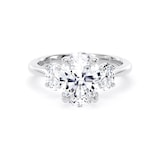 Goldsmiths 18ct White Gold 2.60cttw Oval Cut Lab Grown Diamond 3 Stone Engagement Ring - Ring Size S.5