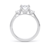 Goldsmiths 18ct White Gold 2.60cttw Oval Cut Lab Grown Diamond 3 Stone Engagement Ring - Ring Size S.5