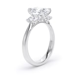 Goldsmiths 18ct White Gold 2.60cttw Oval Cut Lab Grown Diamond 3 Stone Engagement Ring - Ring Size S.5