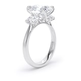 Goldsmiths 18ct White Gold 4.00cttw Oval Cut Lab Grown Diamond 3 Stone Engagement Ring - Ring Size L.5