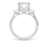 Goldsmiths 18ct White Gold 5.20cttw Oval Cut Lab Grown Diamond 3 Stone Engagement Ring - Ring Size K.5