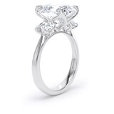 Goldsmiths 18ct White Gold 5.20cttw Oval Cut Lab Grown Diamond 3 Stone Engagement Ring - Ring Size K.5