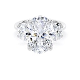Goldsmiths 18ct White Gold 6.60cttw Oval Cut Lab Grown Diamond 3 Stone Engagement Ring - Ring Size N.5