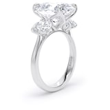Goldsmiths 18ct White Gold 6.60cttw Oval Cut Lab Grown Diamond 3 Stone Engagement Ring - Ring Size N.5