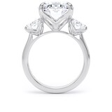 Goldsmiths 18ct White Gold 9.00cttw Oval Cut Lab Grown Diamond 3 Stone Engagement Ring - Ring Size J.5