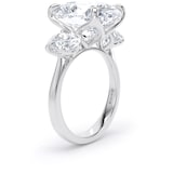 Goldsmiths 18ct White Gold 9.00cttw Oval Cut Lab Grown Diamond 3 Stone Engagement Ring - Ring Size J.5