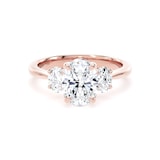 Goldsmiths 18ct Rose Gold 2.00cttw Oval Cut Lab Grown Diamond 3 Stone Engagement Ring - Ring Size R