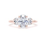 Goldsmiths 18ct Rose Gold 2.00cttw Oval Cut Lab Grown Diamond 3 Stone Engagement Ring - Ring Size R