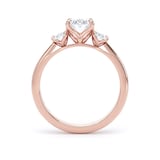 Goldsmiths 18ct Rose Gold 2.00cttw Oval Cut Lab Grown Diamond 3 Stone Engagement Ring - Ring Size R