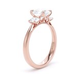 Goldsmiths 18ct Rose Gold 2.00cttw Oval Cut Lab Grown Diamond 3 Stone Engagement Ring - Ring Size R