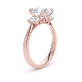 Goldsmiths 18ct Rose Gold 2.60cttw Oval Cut Lab Grown Diamond 3 Stone Engagement Ring - Ring Size G.5