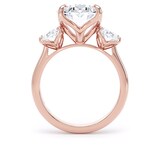 Goldsmiths 18ct Rose Gold 6.60cttw Oval Cut Lab Grown Diamond 3 Stone Engagement Ring - Ring Size H.5