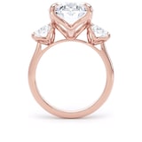 Goldsmiths 18ct Rose Gold 9.00cttw Oval Cut Lab Grown Diamond 3 Stone Engagement Ring - Ring Size N.5