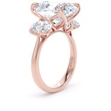 Goldsmiths 18ct Rose Gold 9.00cttw Oval Cut Lab Grown Diamond 3 Stone Engagement Ring - Ring Size N.5