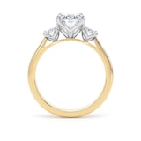 Goldsmiths 18ct Yellow Gold and Platinum 2.60cttw Oval Cut Lab Grown Diamond 3 Stone Engagement Ring - Ring Size I