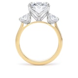 Goldsmiths 18ct Yellow Gold and Platinum 6.60cttw Oval Cut Lab Grown Diamond 3 Stone Engagement Ring - Ring Size P