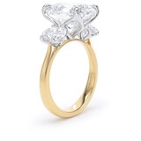 Goldsmiths 18ct Yellow Gold and Platinum 6.60cttw Oval Cut Lab Grown Diamond 3 Stone Engagement Ring - Ring Size P