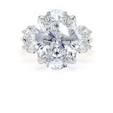 Goldsmiths 18ct Yellow Gold and Platinum 9.00cttw Oval Cut Lab Grown Diamond 3 Stone Engagement Ring - Ring Size J