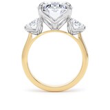 Goldsmiths 18ct Yellow Gold and Platinum 9.00cttw Oval Cut Lab Grown Diamond 3 Stone Engagement Ring - Ring Size J