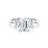 Goldsmiths Platinum 2.70cttw Emerald Cut Lab Grown Diamond 3 Stone Engagement Ring - Ring Size O.5