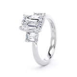 Goldsmiths Platinum 2.70cttw Emerald Cut Lab Grown Diamond 3 Stone Engagement Ring - Ring Size O.5