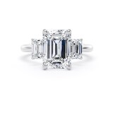 Goldsmiths Platinum 4.00cttw Emerald Cut Lab Grown Diamond 3 Stone Engagement Ring - Ring Size H