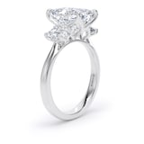 Goldsmiths Platinum 4.00cttw Emerald Cut Lab Grown Diamond 3 Stone Engagement Ring - Ring Size H