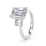 Goldsmiths Platinum 4.00cttw Emerald Cut Lab Grown Diamond 3 Stone Engagement Ring - Ring Size H