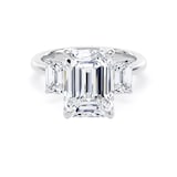 Goldsmiths Platinum 5.20cttw Emerald Cut Lab Grown Diamond 3 Stone Engagement Ring - Ring Size I.5